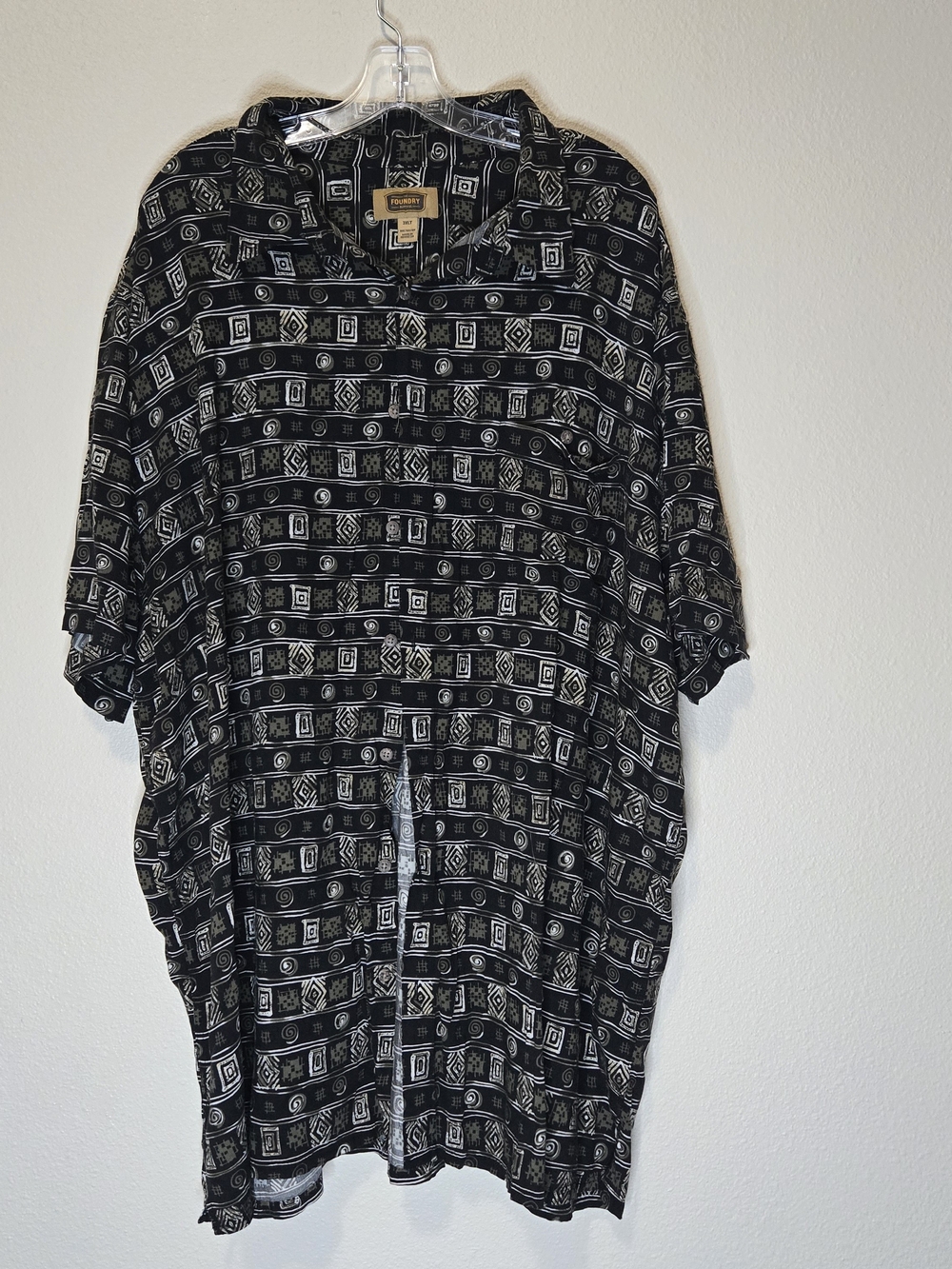 The Foundry Supply Co. Black Patterned Lightweight Shirt Jacket